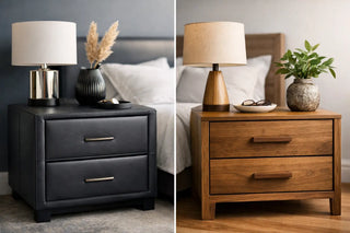 Leather Nightstand vs Wood Nightstand