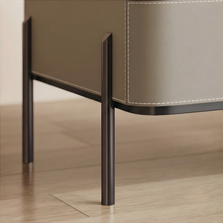 The Venice Leather Nightstand | 2-Drawer with Slim Metal Legs (I)