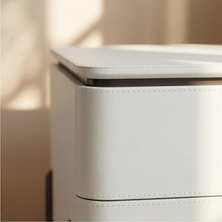 The Venice Leather Nightstand | 2-Drawer with Slim Metal Legs (T)