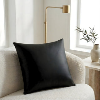 Luxe Saddle Wrinkleless Leather Throw Pillow | Ultra‑Plump Fill | Buttery Soft Feel | Easy‑Clean Cushion | Square (DG)