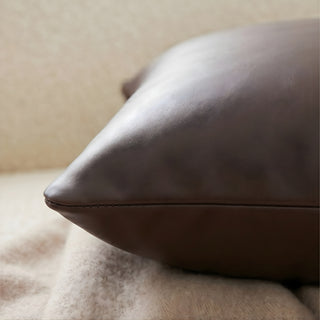 Luxe Saddle Wrinkleless Leather Throw Pillow | Ultra‑Plump Fill | Buttery Soft Feel | Easy‑Clean Cushion | Lumbar (B)