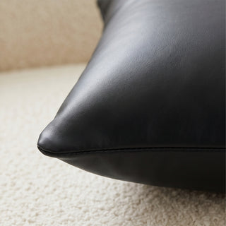 Luxe Saddle Wrinkleless Leather Throw Pillow | Ultra‑Plump Fill | Buttery Soft Feel | Easy‑Clean Cushion | Lumbar (Ca)