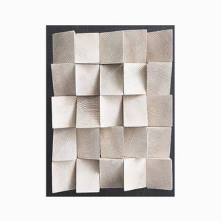 3D Abstract Blocks Wall Art | Neutral Wood Blocks | Serene Home Accent