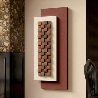 3D Layered Vertical Contemporary Wall Art | Black Frame with Woven Natural Wood