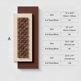 3D Layered Vertical Contemporary Wall Art | Black Frame with Woven Natural Wood