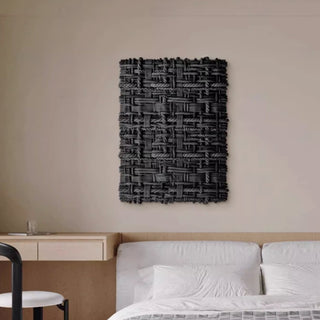 3D Modern Woven Texture White Wall Art | Dimensional White Wall Decor | Contemporary