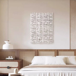 3D Modern Woven Texture Black Wall Art | Dimensional Black Wall Decor | Contemporary