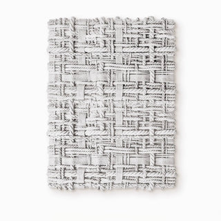 3D Modern Woven Texture White Wall Art | Dimensional White Wall Decor | Contemporary