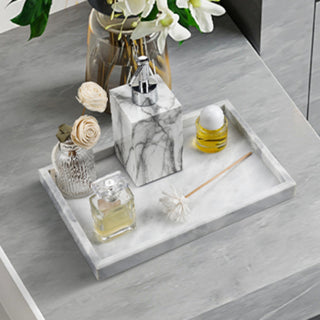 Bianco Carrara Marble Tray | Classic Natural White Rectangular Valet | Bathroom Vanity & Kitchen