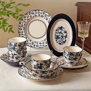Chinoiserie Porcelain Dinnerware | Classic Blue & White Floral Pattern | Elegant & Timeless Table Setting