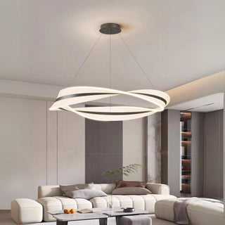 Elegant Spiral Ring LED Chandelier | French Styled Minimalist Contemporary Ceiling Light