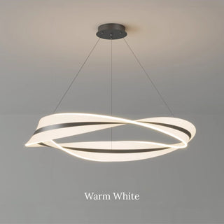 Elegant Spiral Ring LED Chandelier | French Styled Minimalist Contemporary Ceiling Light