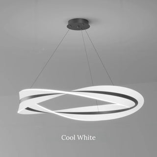 Elegant Spiral Ring LED Chandelier | French Styled Minimalist Contemporary Ceiling Light