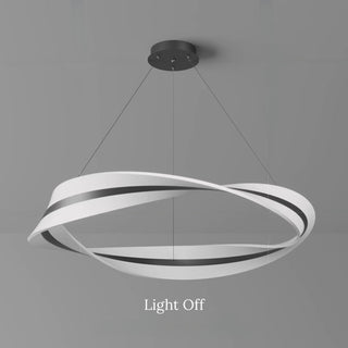 Elegant Spiral Ring LED Chandelier | French Styled Minimalist Contemporary Ceiling Light