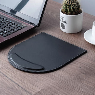 Executive Leather Mouse Pad with Wrist Rest | Ergonomic Desk Mat | CEO Office & Hotel Desk