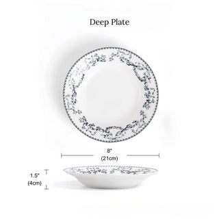 Farmhouse French Blue Hydrangea Pattern Tea & Dessert Set | Classic Blue & White Floral Dinnerware