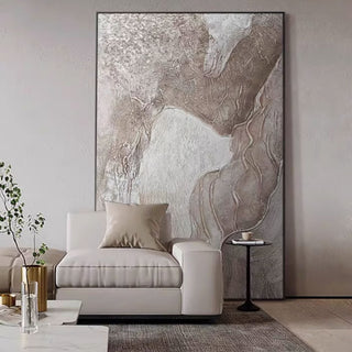 Hand-Painted Fluid Abstract Wall Art | Neutral Earth Tones | Modern Minimalist Décor