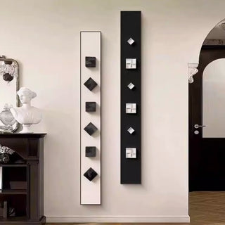 Geometric 3D Wall Art | Abstract Black & White Vertical Panels