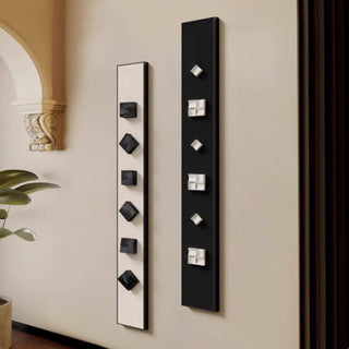 Geometric 3D Wall Art | Abstract Black & White Vertical Panels