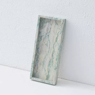 Green Marble Rectangular Tray | Natural Stone Valet | Perfume & Candle Display