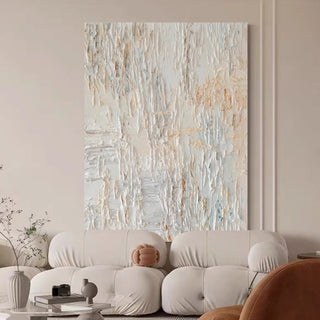 Hand-Painted Neutral Tones Impasto Style Painting | Abstract Canvas Handcrafted Painting for Minimalist Spaces
