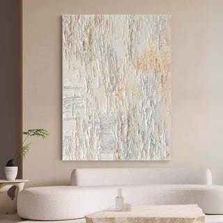 Hand-Painted Neutral Tones Impasto Style Painting | Abstract Canvas Handcrafted Painting for Minimalist Spaces