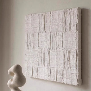 Handcrafted Heavy Textured Impasto White Wall Art | 3D Plaster Effect Relief | Modern Zen Minimalist Decor