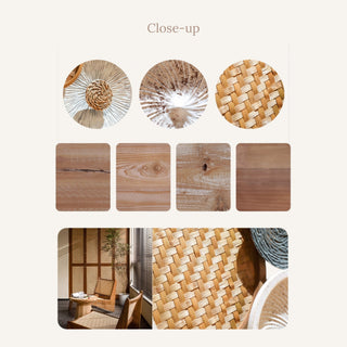 Handwoven Wood & Rattan Geometric 3D Wall Art | Natural Rustic Chic Hand-Braided Textured Décor