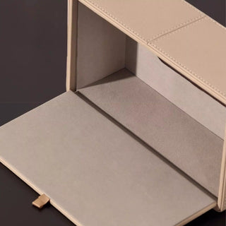 Leather & Wood Tissue Box | Minimalist | Clean-Lined Rectangular Tissue Holder