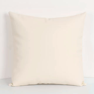 Luxe Saddle Smooth Leather Throw Pillow | Ultra‑Plump Fill | Buttery Soft Feel | Easy‑Clean Cushion | Square (Ivory)