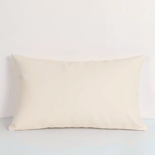 Luxe Saddle Smooth Leather Throw Pillow | Ultra‑Plump Fill | Buttery Soft Feel | Easy‑Clean Cushion | Lumbar (Ivory)