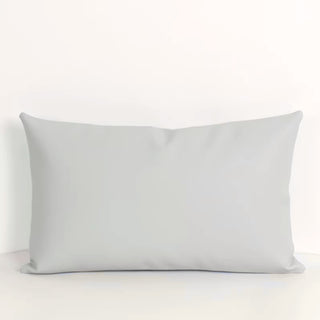 Luxe Saddle Smooth Leather Throw Pillow | Ultra‑Plump Fill | Buttery Soft Feel | Easy‑Clean Cushion | Lumbar (Dove Gray)