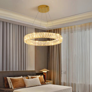 Luxury 3-side Crystal Circle Chandelier | Sophisticated Circular LED Pendant Light
