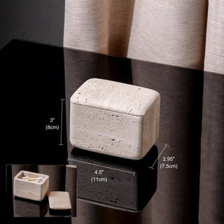 Luxury Bathroom Counter Beige Travertine Stone Organizer Set | Spa-Inspired Toiletries Tray, Liquid Soap Dispenser & Tumbler Set