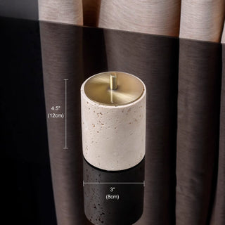 Luxury Bathroom Counter Beige Travertine Stone Organizer Set | Spa-Inspired Toiletries Tray, Liquid Soap Dispenser & Tumbler Set