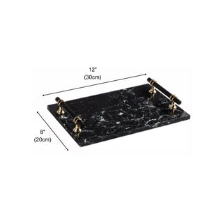 Luxury Black Marble Decorative Tray | for Perfume, Jewelry, or Candle Display