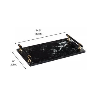 Luxury Black Marble Decorative Tray | for Perfume, Jewelry, or Candle Display