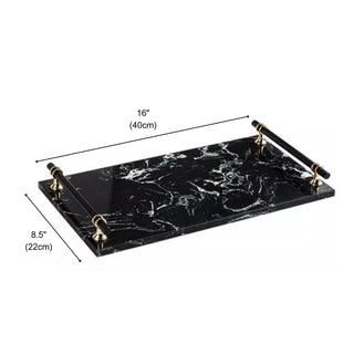 Luxury Black Marble Decorative Tray | for Perfume, Jewelry, or Candle Display