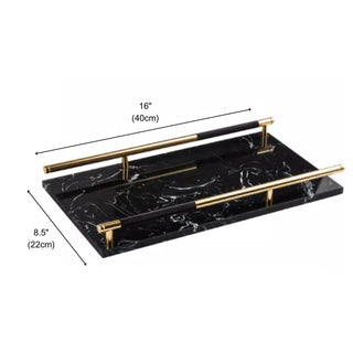 Luxury Black Marble Decorative Tray | for Perfume, Jewelry, or Candle Display