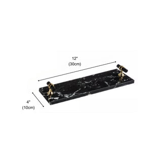 Luxury Black Marble Decorative Tray | for Perfume, Jewelry, or Candle Display