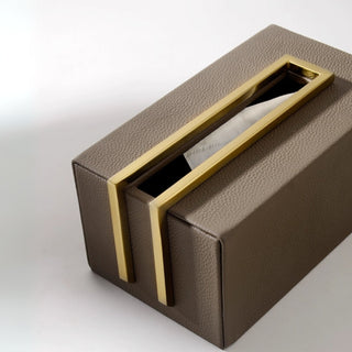 Luxury Brown Leather & Gold Accent Organizer Set | Desktop Storage Solution