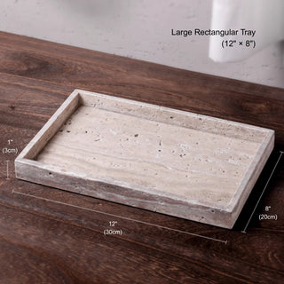 Luxury Natural Stone Bathroom Accessory Set | 5-Piece Solid Marble Vanity Organizer | Natural Beige Finish