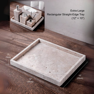 Luxury Natural Stone Bathroom Accessory Set | 5-Piece Solid Marble Vanity Organizer | Natural Beige Finish