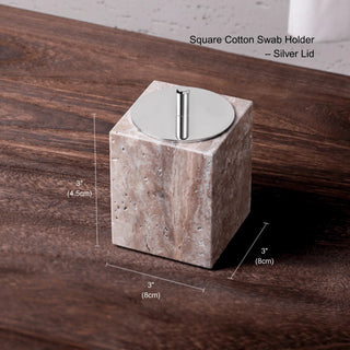 Luxury Natural Stone Bathroom Accessory Set | 5-Piece Solid Marble Vanity Organizer | Natural Beige Finish