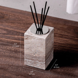 Luxury Natural Stone Bathroom Accessory Set | 5-Piece Solid Marble Vanity Organizer | Natural Beige Finish