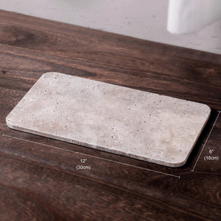 Luxury Natural Stone Bathroom Accessory Set | 5-Piece Solid Marble Vanity Organizer | Natural Beige Finish