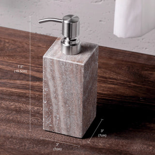 Luxury Natural Stone Bathroom Accessory Set | 5-Piece Solid Marble Vanity Organizer | Natural Beige Finish