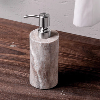 Luxury Natural Stone Bathroom Accessory Set | 5-Piece Solid Marble Vanity Organizer | Natural Beige Finish