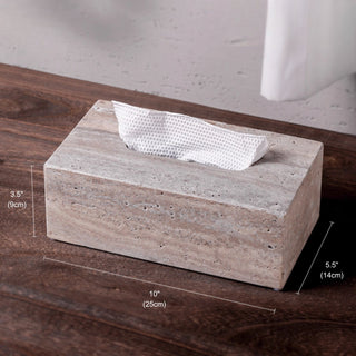 Luxury Natural Stone Bathroom Accessory Set | 5-Piece Solid Marble Vanity Organizer | Natural Beige Finish