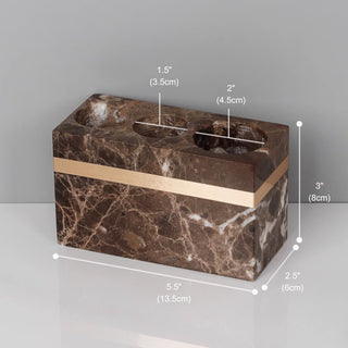 Luxury Premium Natural Brown Marble Bathroom Vanity Set Organizer | Spa Style Accessories